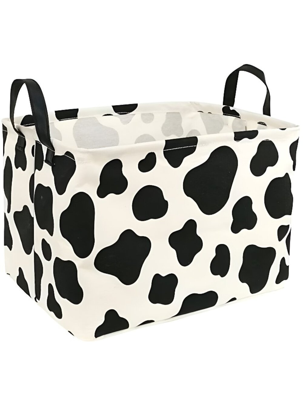 Rectangle Toy Bin Waterproof storage organizer for Nursery Hamper Cow pattern)